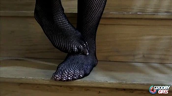 Enticing princess's stockings action