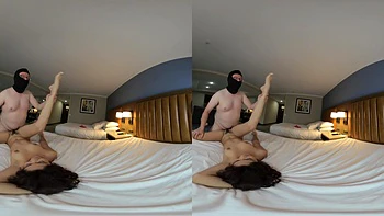 Hazel Heart Fucks Two Guys with Cumshot (NON POV)