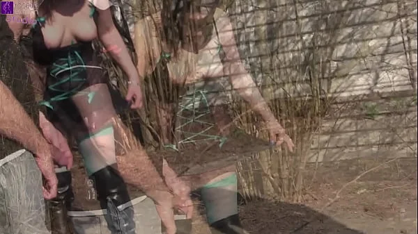 3 parking lot sluts in action! Several foreign cocks pissed us into our slut mouths!