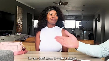 Big Ass 18yo Black Hottie Blows Agent