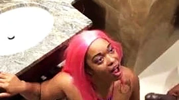 Bathroom sex: Blowjob, Doggy  Big Tits Porn