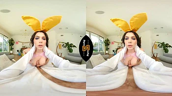 EasterBunny: Blowjob, Cowgirl  Brunette VR Porn
