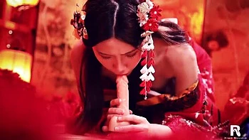 Asian MILF and Teen Lesbian 69 with Double Dildo - Tattooed JAV HD