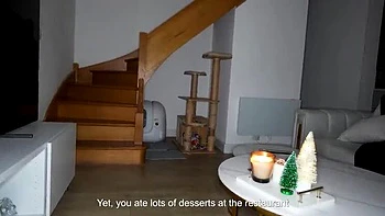 Luna Doll's Christmas Surprise: Extreme Deepthroat & Cum in Mouth with BBC for MMF Threesome