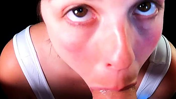 Brunette slut pov blowjob in close up HD