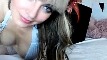 Close up with teen blonde sex doll rubbing her cunt