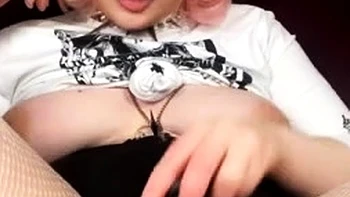 Teagan Tgirl Anal Masturbation With Dildo In Fishnet