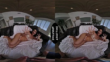 Queenie Sateen gets her big tits tit fucked in steamy pov action