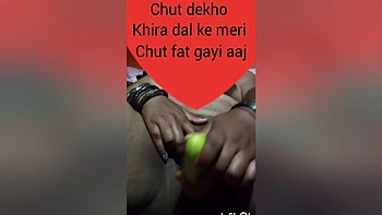 Desi Indian Bhabhi Fingaring Whit Cucumber So Hard Fucked Pussy Pumping Pussy