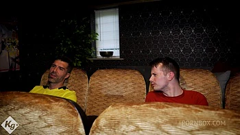 Beautiful Blonde Fucks Two Lads In The Private Cinema