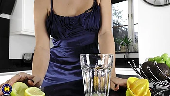 Beautiful MILF Roxy Mendez Has a Nice Round Ass and Likes to Masturbate in the Kitchen