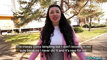 Stunning busty brunette Nala impaled in the cowgirl pose by big cock