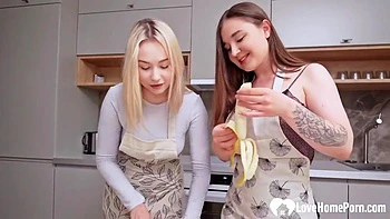 Stepdad Fucks Our Tight Cunts After Cooking