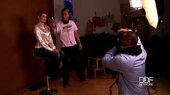 Three cumshots on one sexy babe