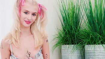 Mick Blue fucked the cute blondie Emma Rosie with her pigtails in a rough session.