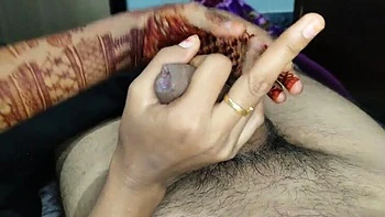 Hot Indian Girlfriend Gives Blowjob and Handjob to Monster Cock - Cum on Tits