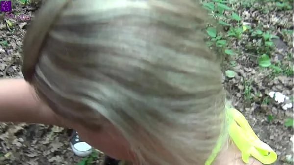 Slut blows strange cocks on a rest area and swallows sperm and piss!