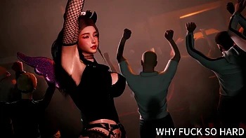 3D Big Boobs Asian Stripper Naked Her Hot Body