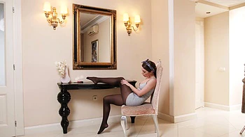 Brunette Anastasia Ocean shows her big natural tits in solo action