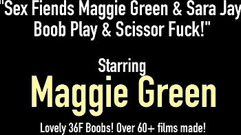 Wild Sara Jay and Maggie Green's lesbian action