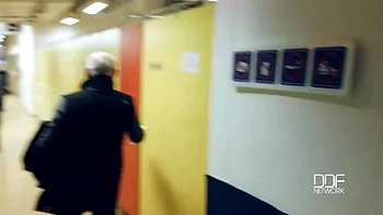 Natural Tit Blonde Delivers Debut POV Blowjob