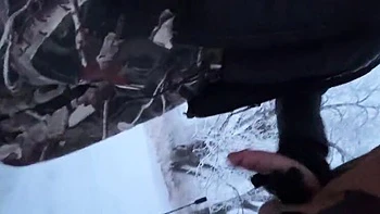 Mya Lane Outdoor Sex in Snow Almost Caught - Amateur MILF Doggystyle Public Fuck