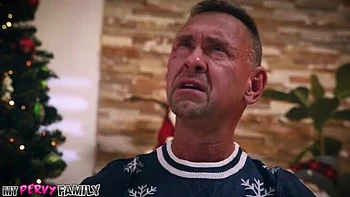 Stepdad Gives Stepdaughter Theodora Day a Big Cock Christmas Present - Blowjob & Doggystyle