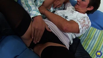 A lustful mature woman receives deep internal ejaculation