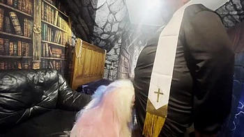 Шальная студентка BBW сосёт член британского викария, BDSM доминация