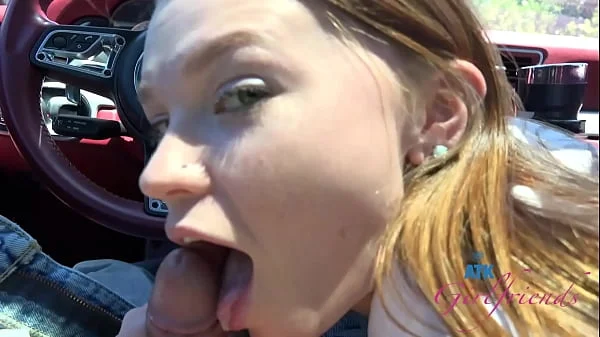 Mazy Myers Amateur babe gets a driving lesson, gets pussy played with and sucks cock in the car GFE POV