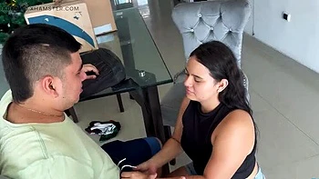 Triple Cock Surprise For Young Woman - Homemade Creampie & Squirting in Spanish