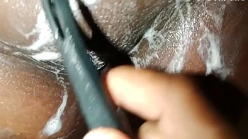 Tamil Beautiful Wife Hairy Pusy Shaving Husband