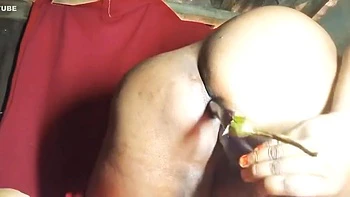 I Had Fun By Inserting Double Eggplants From The Back Side