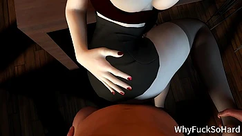 Esposa china 3D caliente engaña con polla enorme y se corre