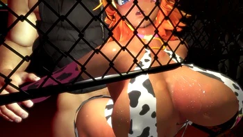 Аниме-девку с молоком трахнули стоя в клетке