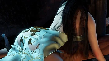 Puta asiática 3D con tetas enormes follada duro en lencería