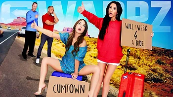 Падчерицы меняются и трахаются анально с большим членом