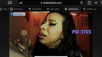 Latina bläst tief und schluckt die heiße Ladung