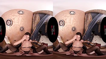 Bruneta fodida em VR: boquete, cowgirl e doggy