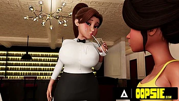 Kellnerin bekommt Mund und Arsch voller Sperma