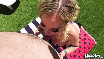 Katalina Kyle's outdoor hardcore POV with big tits ass