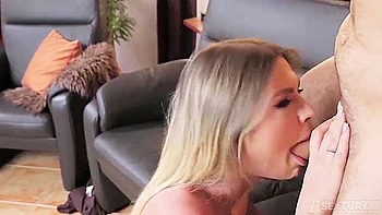 Blonde Gets Pussy Eaten, Fingered and Assfucked on Leather
