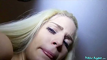 Blonde Slut Fucked in Parking Lot, Pussy Dripping Cum