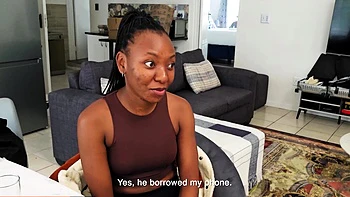 Amateur black model fucked hard in tight pussy