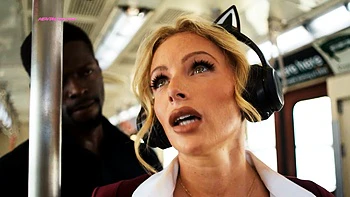 Blonde Slut Fucked Hard on Public Train, Covered in Cum