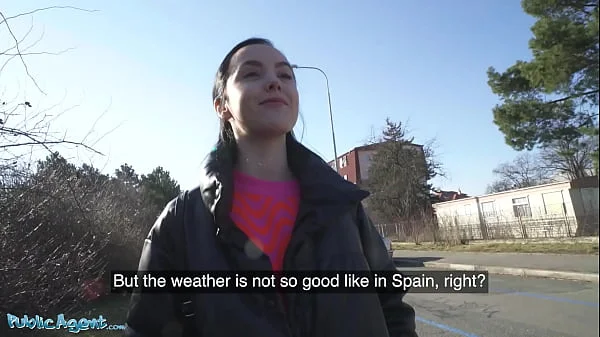 Public Agent - Young Spanish brunette with small natural tits seduced in public into sucking a thick cock for cash and allowing her shaved pussy to be penetrated