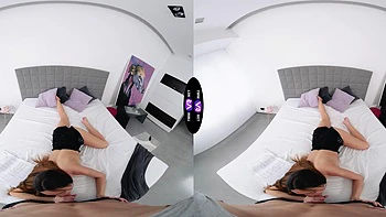 Sakura Hell rides big cock in steamy VR fuck