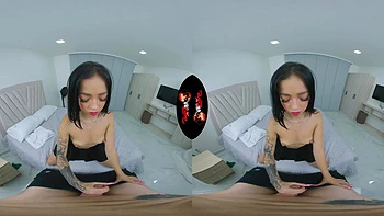 Brunette Tattooed Babe Fucked Cowgirl & BJ