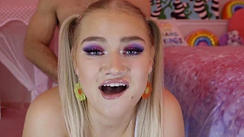 Dirty dudes Charles & Harley dominate young hotties with blonde locks and piggy tails
