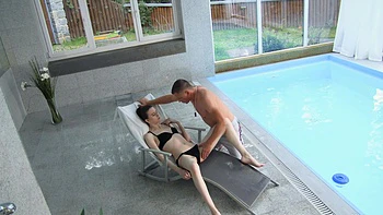 Skinny czech teen Sunny Honey gets banged by the pool